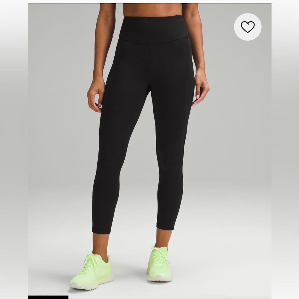 NWT lululemon Fleece High Rise Running Tight 25”, Black, Size 4